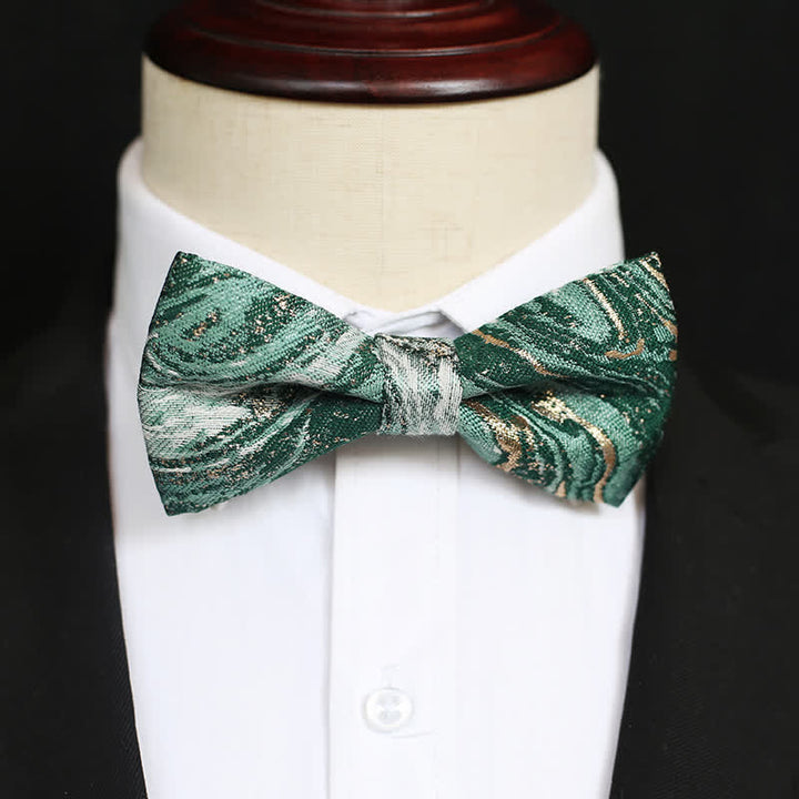 Men's LightSeaGreen Gold Accent Wedding Bow Tie - image 3