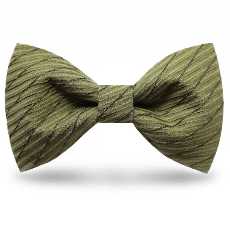 Men's Green Series Twill Wedding Bow Tie - Dark Green - Style #1 - image 2