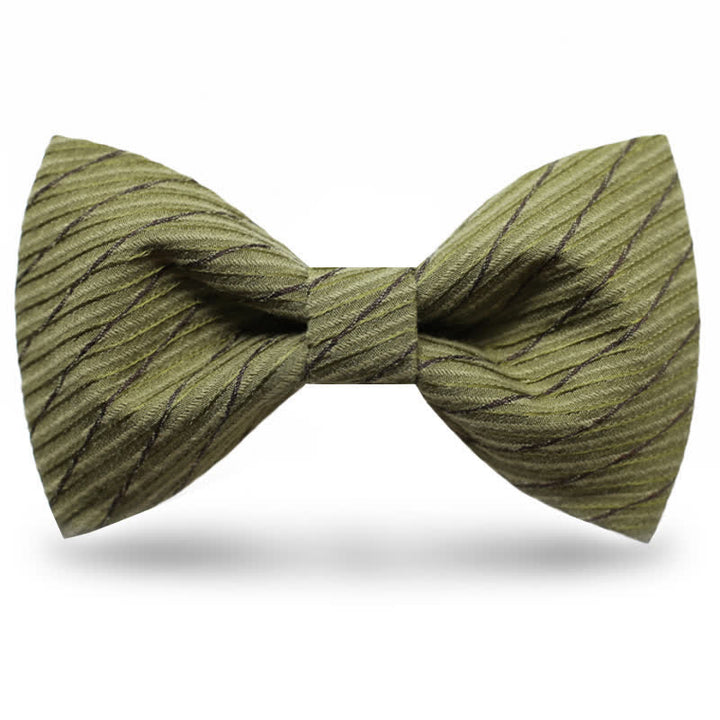 Men's Green Series Twill Wedding Bow Tie - Dark Green - Style #1 - image 2
