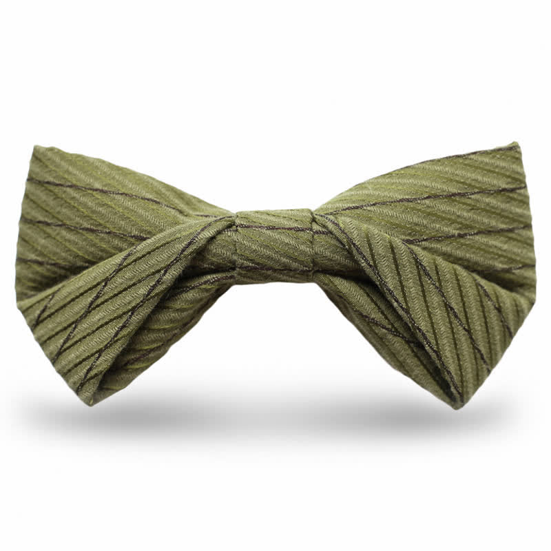 Men's Green Series Twill Wedding Bow Tie - Dark Green - Style #3 - image 6