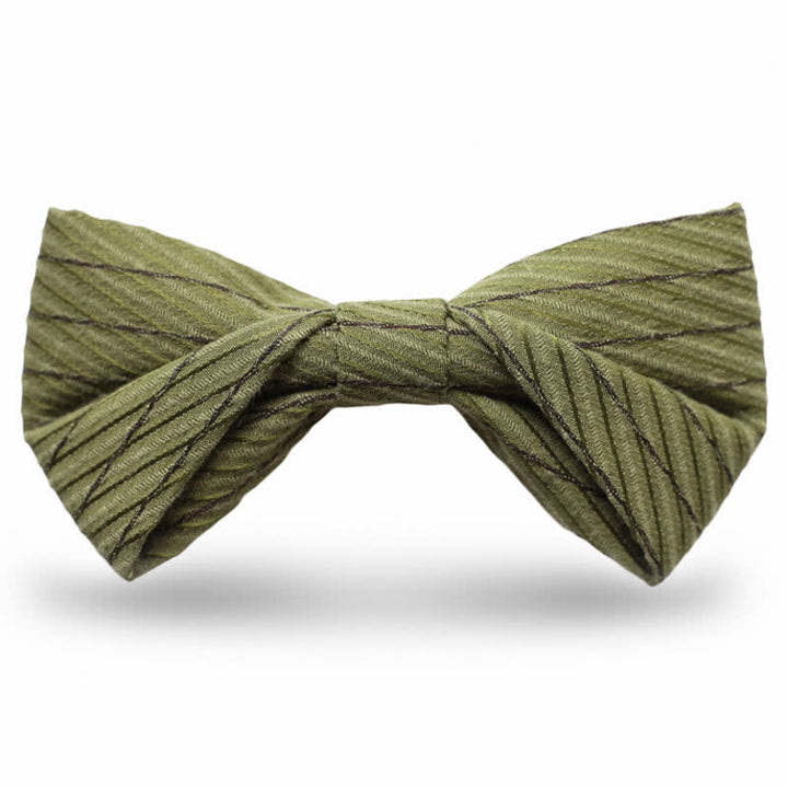 Men's Green Series Twill Wedding Bow Tie - Dark Green - Style #3 - image 6