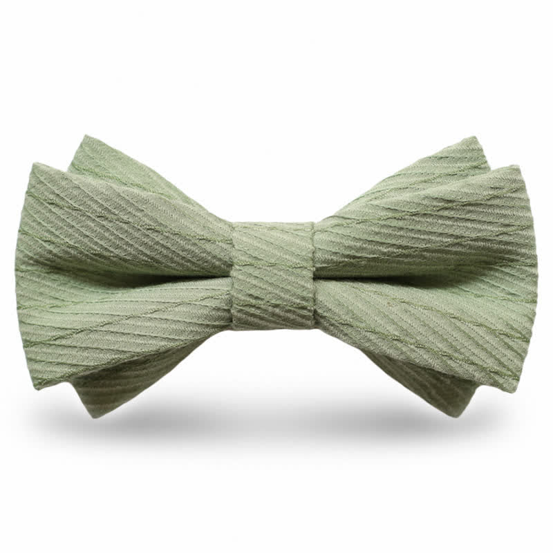 Men's Green Series Twill Wedding Bow Tie - Mint Green - Style #2 - image 8