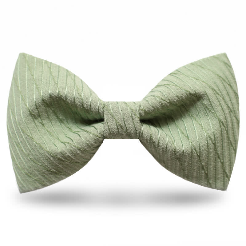 Men's Green Series Twill Wedding Bow Tie - Mint Green - Style #1 - image 7