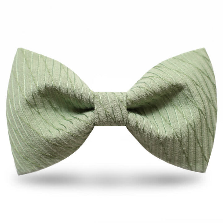 Men's Green Series Twill Wedding Bow Tie - Mint Green - Style #1 - image 7