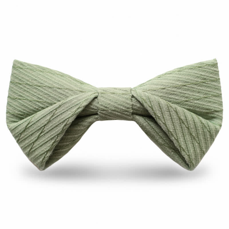 Men's Green Series Twill Wedding Bow Tie - Mint Green - Style #3 - image 9