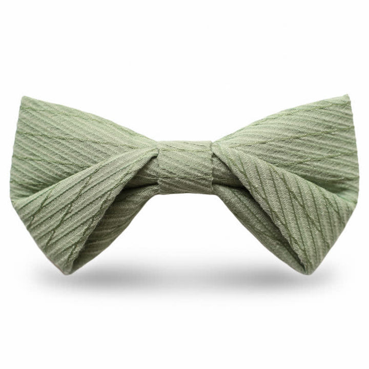 Men's Green Series Twill Wedding Bow Tie - Mint Green - Style #3 - image 9