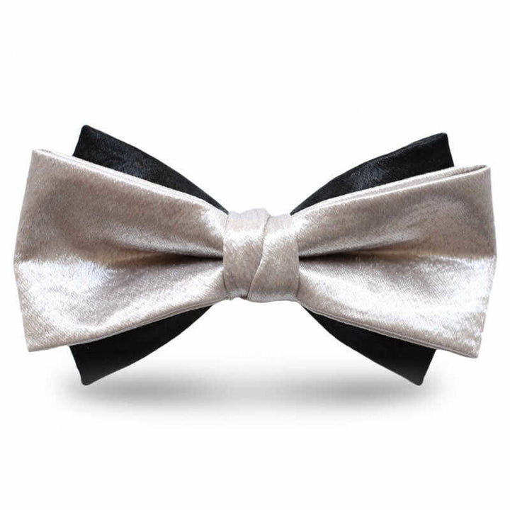 Men's Gainsboro Black Double Layered Bow Tie - Style #1 - image 2
