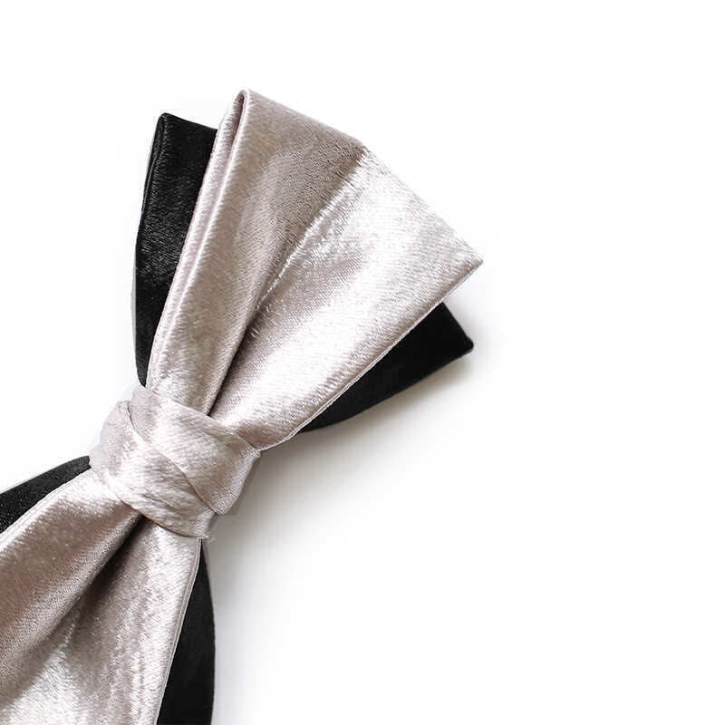 Men's Gainsboro Black Double Layered Bow Tie - image 4