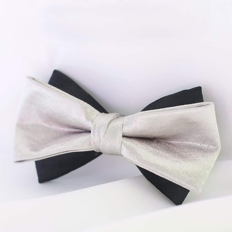 Men's Gainsboro Black Double Layered Bow Tie - image 3