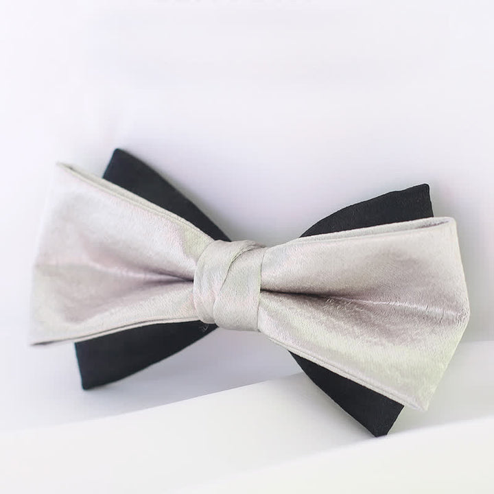 Men's Gainsboro Black Double Layered Bow Tie - image 3