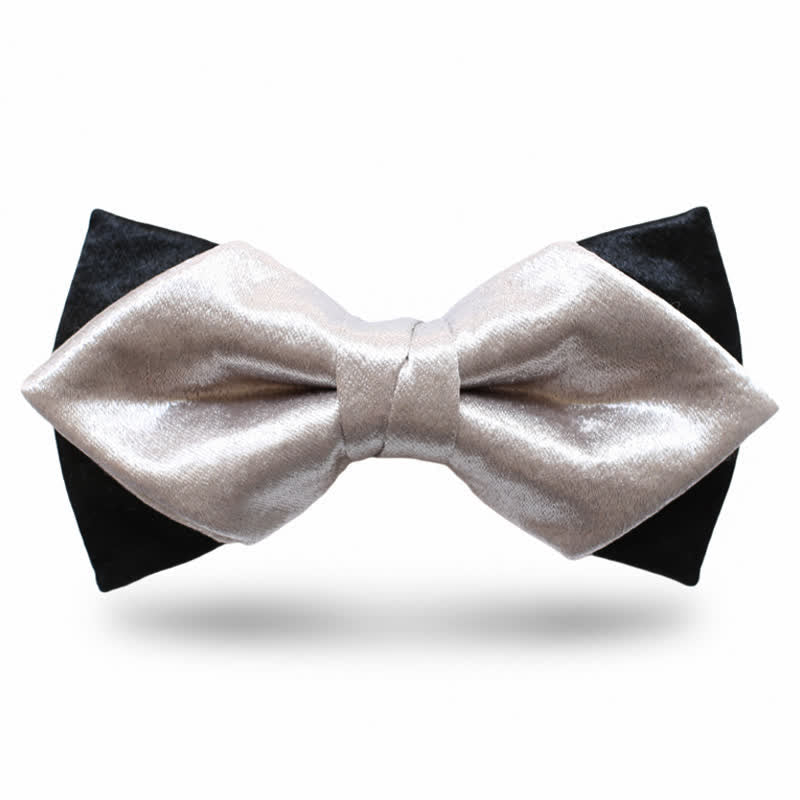 Men's Gainsboro Black Double Layered Bow Tie - Style #3 - image 6