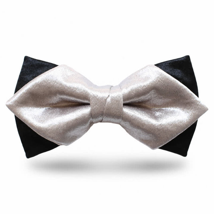 Men's Gainsboro Black Double Layered Bow Tie - Style #3 - image 6