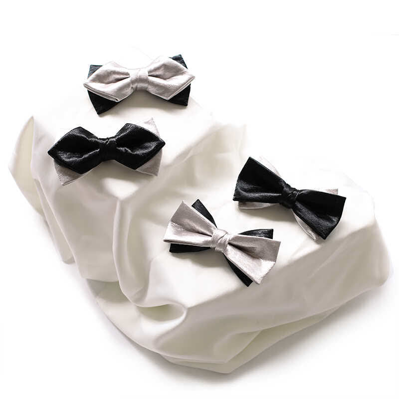 Men's Gainsboro Black Double Layered Bow Tie - image 1
