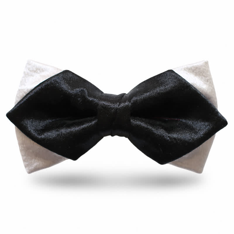 Men's Gainsboro Black Double Layered Bow Tie - Style #4 - image 7