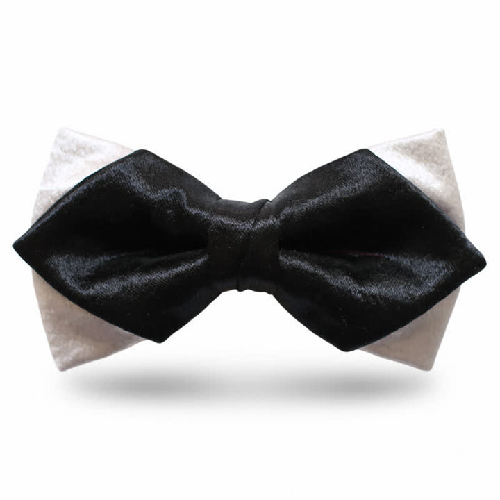 Men's Gainsboro Black Double Layered Bow Tie - Style #4 - image 7