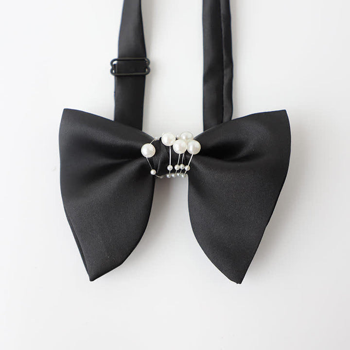 Men's Temperament Pearl Black Wedding Bow Tie - Style #5 - image 6