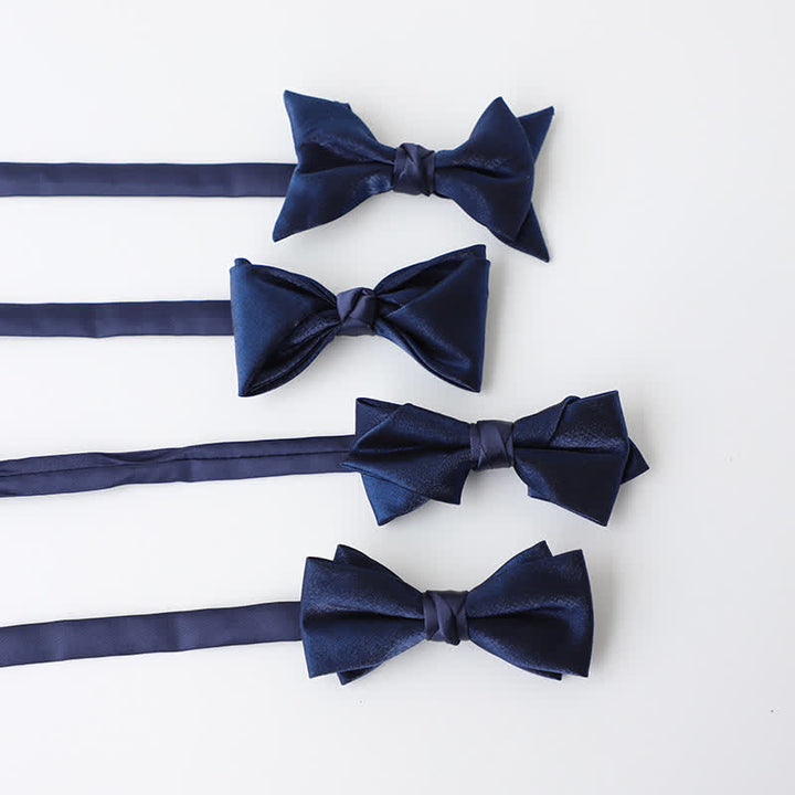 Men's Navy Blue Plain Color Bow Tie - image 1