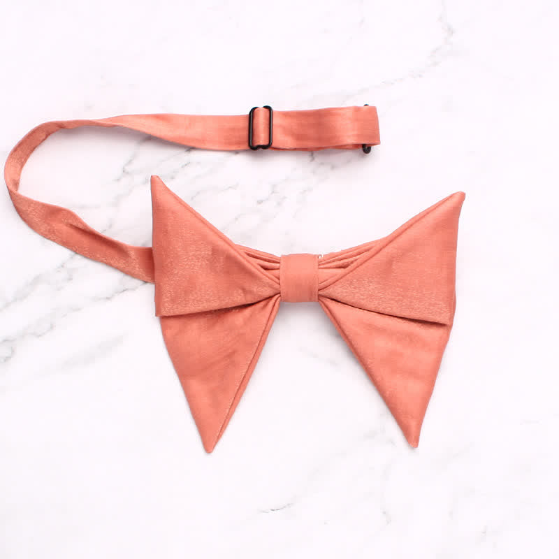 Men's Glossing Folded Design Oversized Pointed Bow Tie - image 3