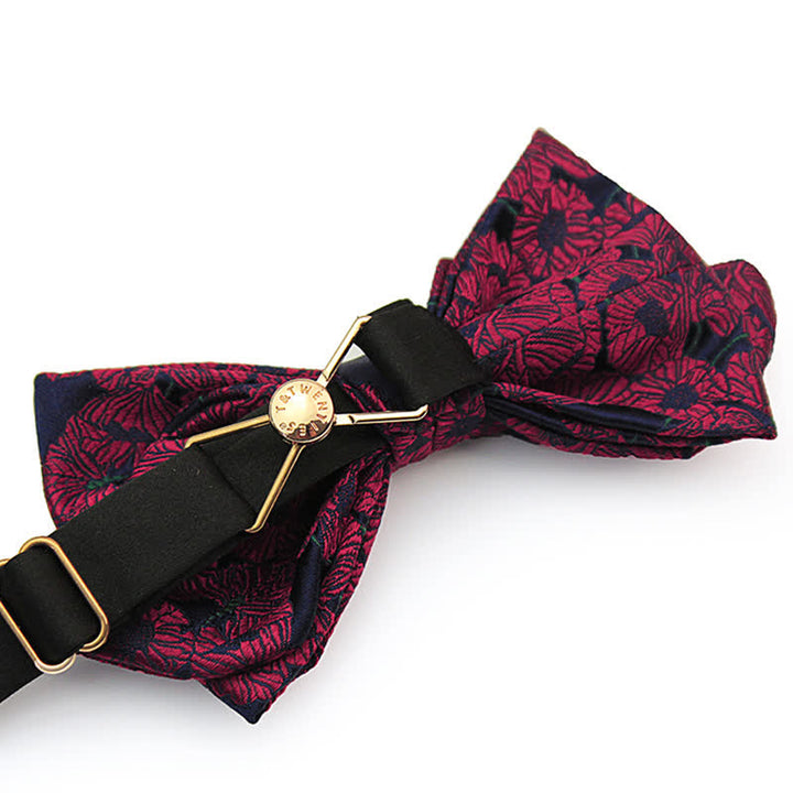 Men's Unique Mustache Shape Floral Bow Tie - image 4