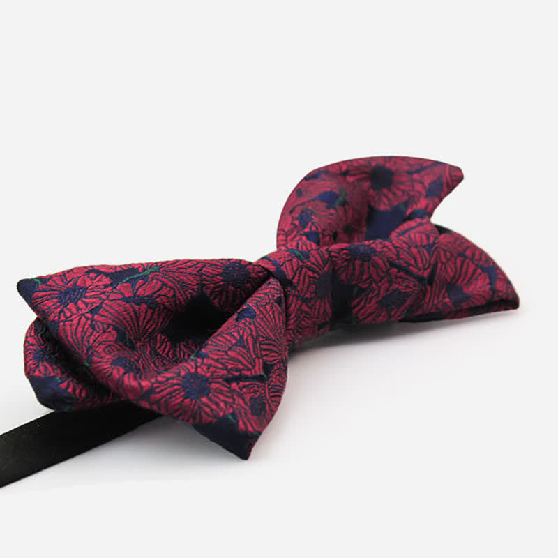 Men's Unique Mustache Shape Floral Bow Tie - image 2