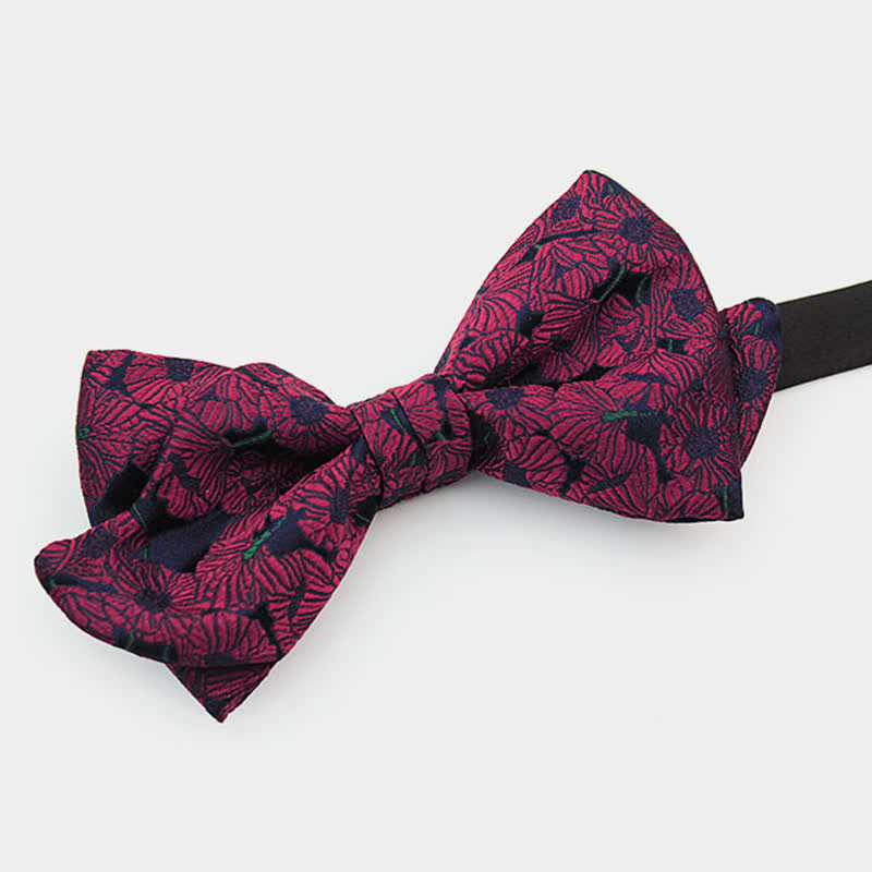Men's Unique Mustache Shape Floral Bow Tie - image 1