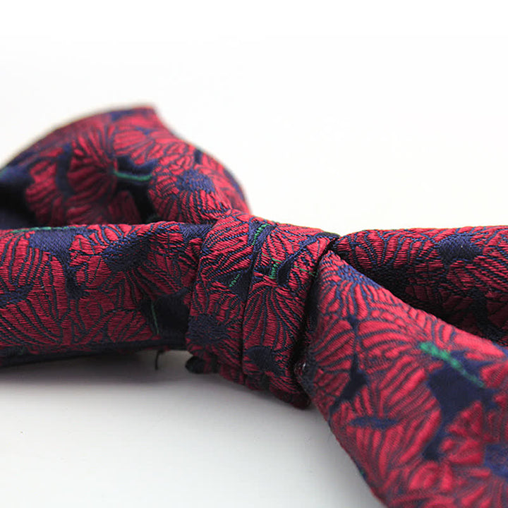 Men's Unique Mustache Shape Floral Bow Tie - image 3