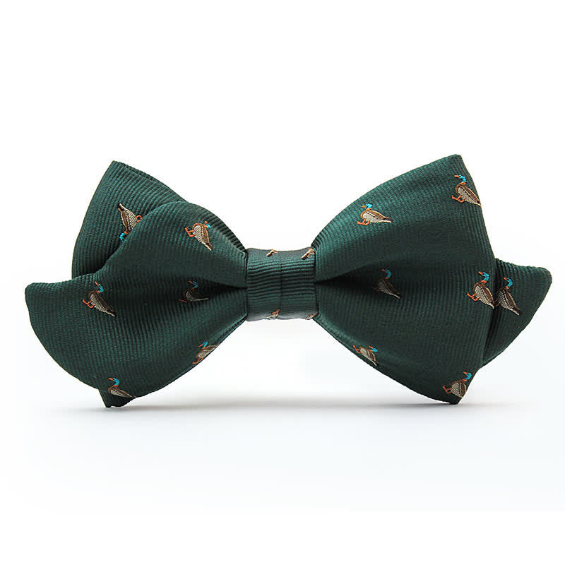 Men's Dark Green Duck Motifs Bow Tie - Bow Tie - image 0