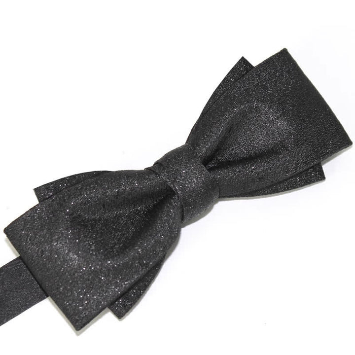 Men's Elegant Subtle Sparkle Black Bow Tie - image 4