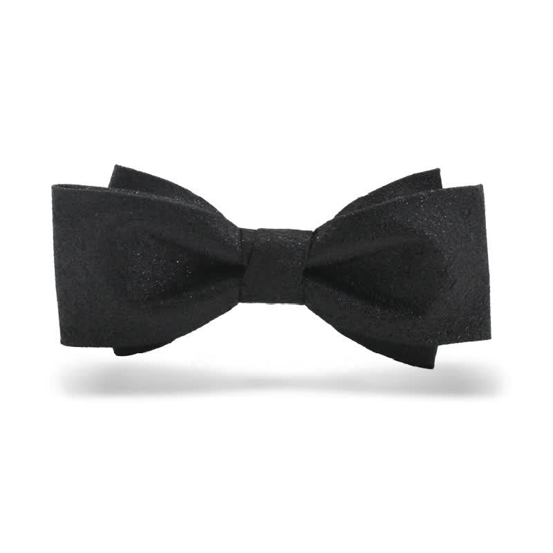 Men's Elegant Subtle Sparkle Black Bow Tie - Style #2 - image 3