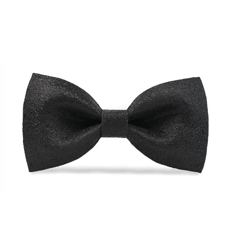 Men's Elegant Subtle Sparkle Black Bow Tie - Style #4 - image 8