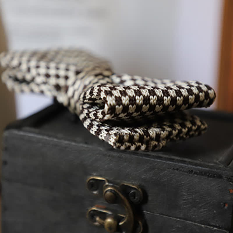 Men's Black & White Checkerboard Stripes Bow Tie - image 8