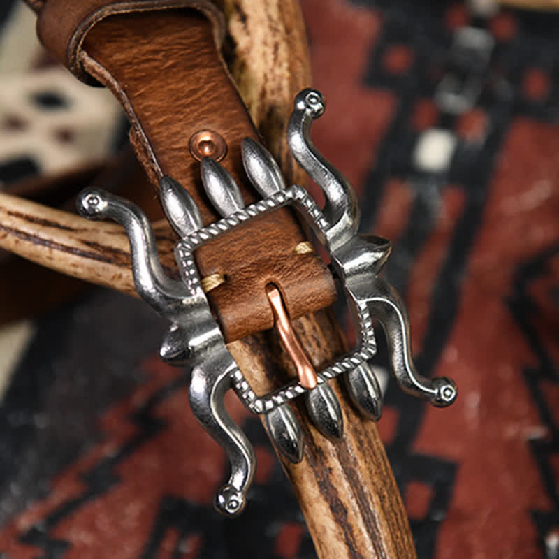 Men's Punk Trendy Cool Octopus Buckle Leather Belt - image 4