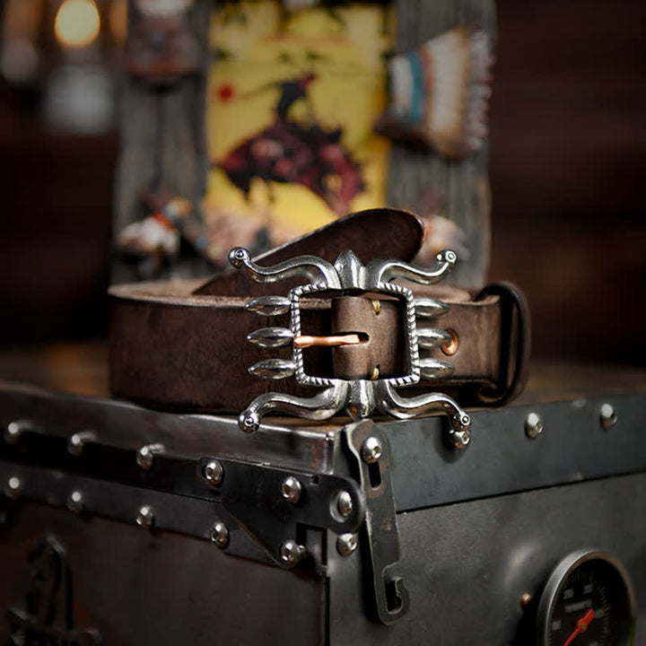 Men's Punk Trendy Cool Octopus Buckle Leather Belt - image 12