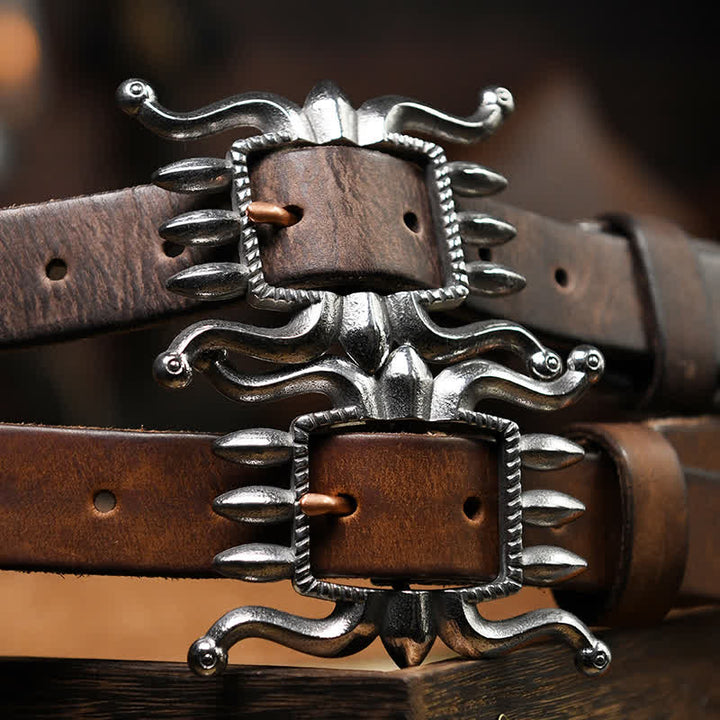 Men's Punk Trendy Cool Octopus Buckle Leather Belt - image 8