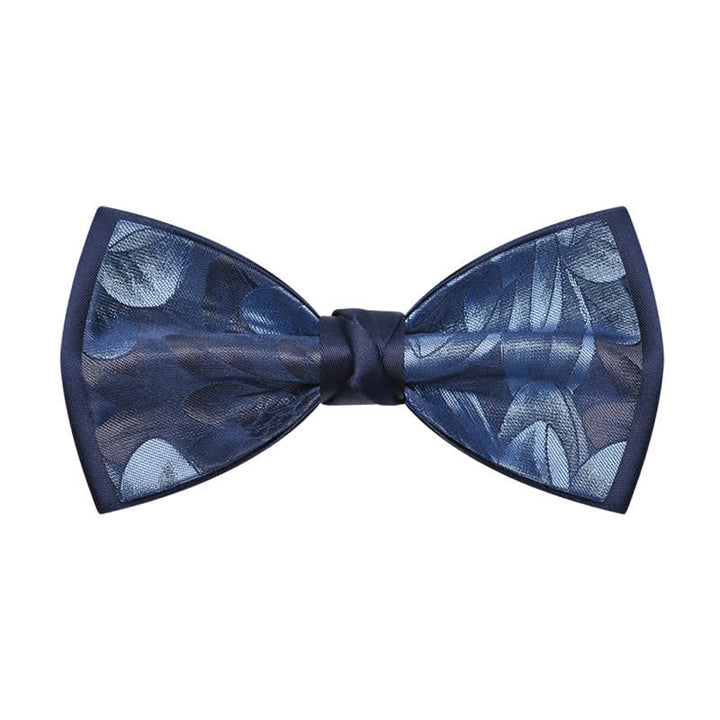 Men's Elegant Navy Blue Floral Pattern Bow Tie - Style #1 - image 0