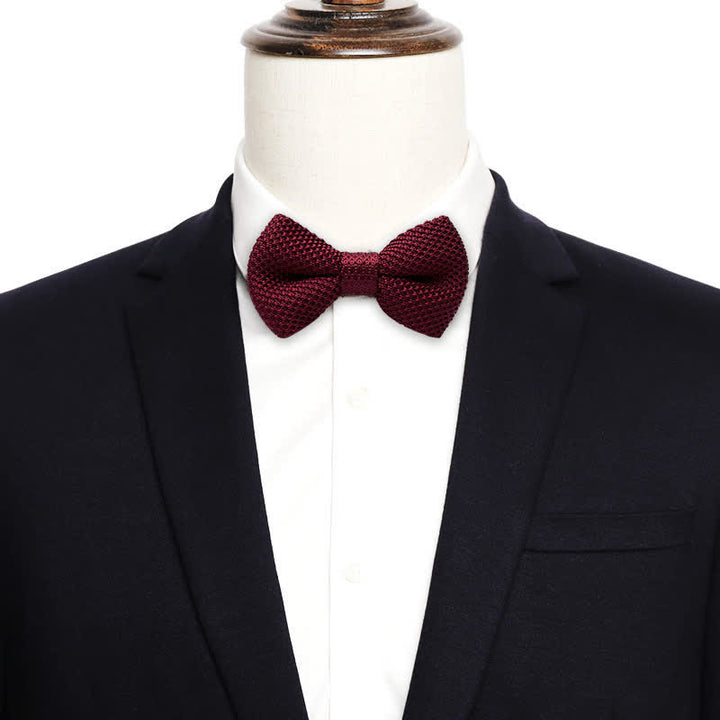 Men's Simple Solid Color Knitting Groom Bow Tie - image 1