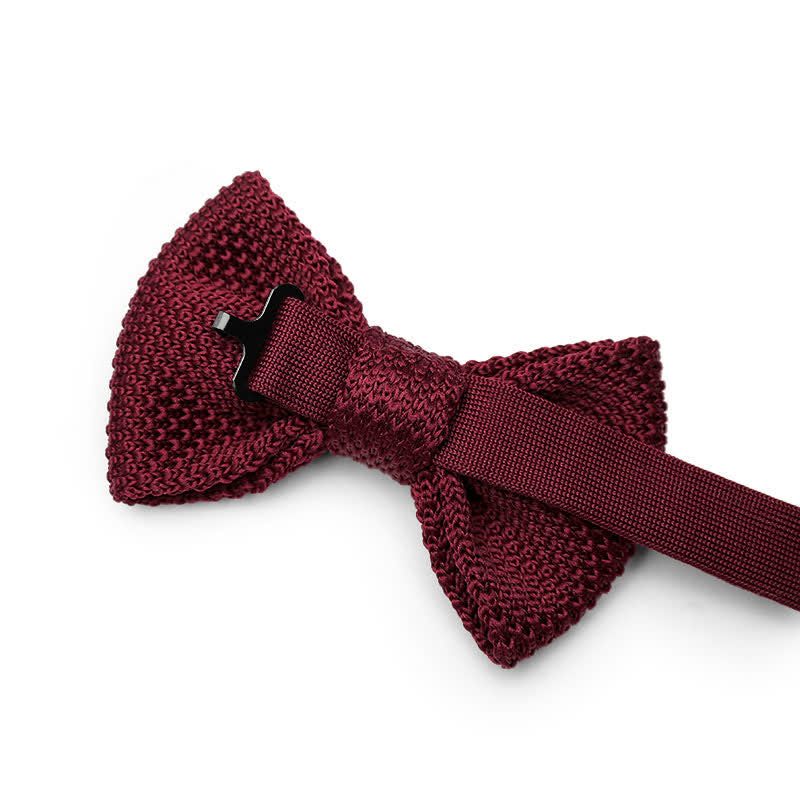 Men's Simple Solid Color Knitting Groom Bow Tie - image 3
