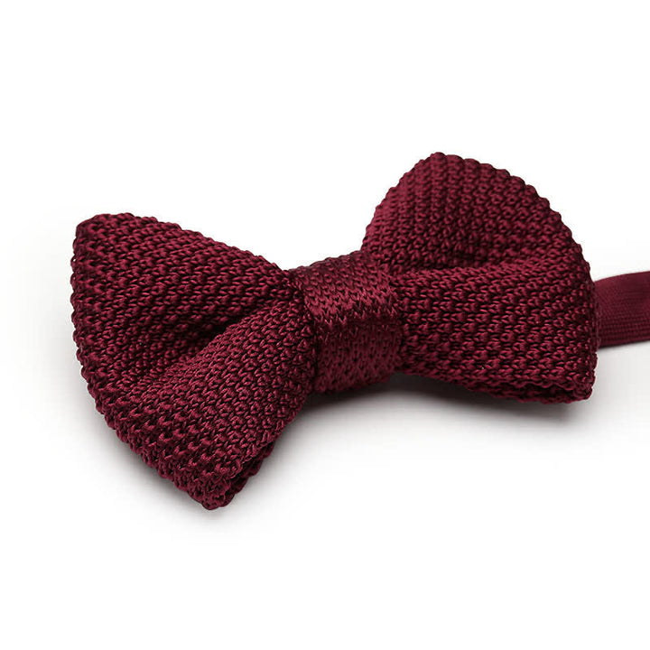 Men's Simple Solid Color Knitting Groom Bow Tie - image 2