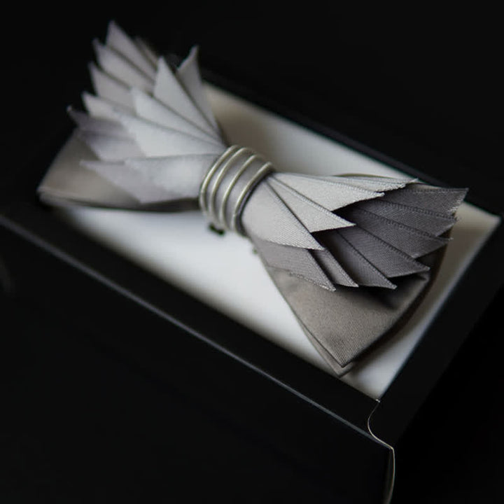Men's Lifelike Silver & Gray Wings Shape Bow Tie - Silver & Gray - image 0