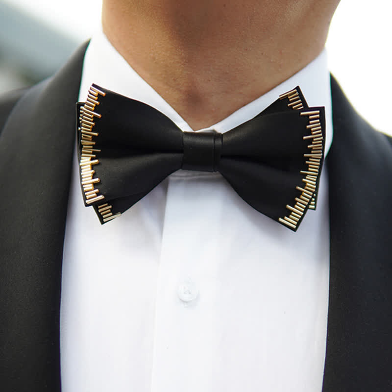 Men's Luxury Dazzling Golden Light Bow Tie - image 1