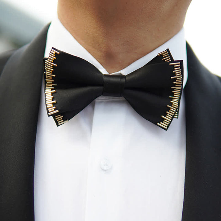Men's Luxury Dazzling Golden Light Bow Tie - image 1