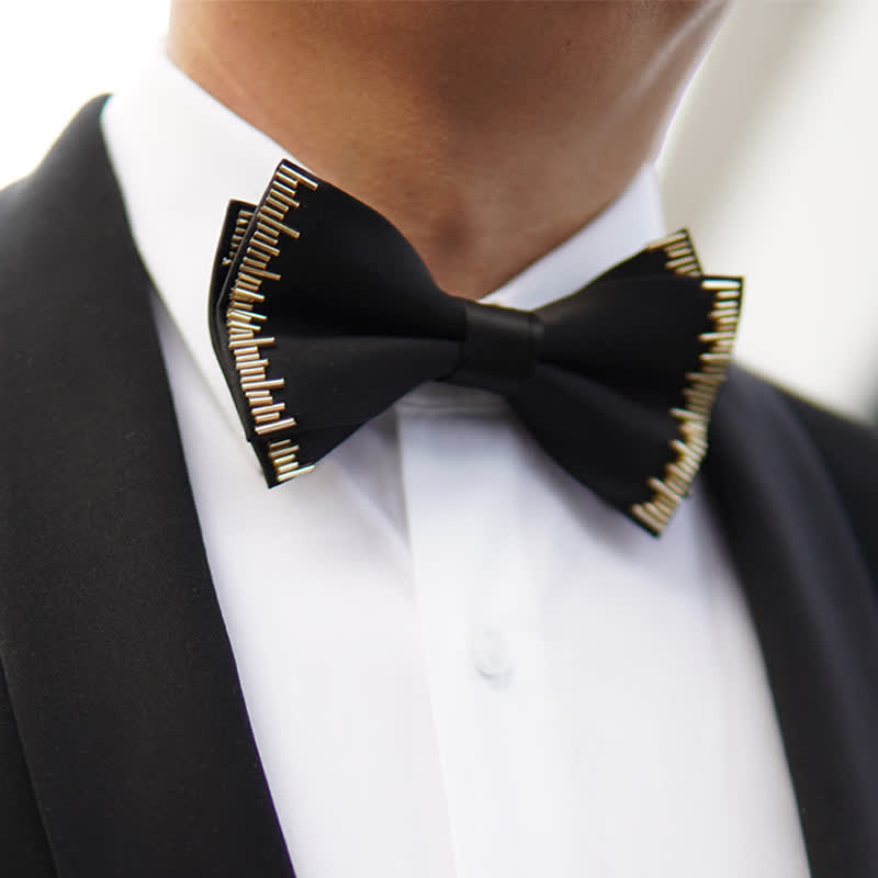 Men's Luxury Dazzling Golden Light Bow Tie - image 3