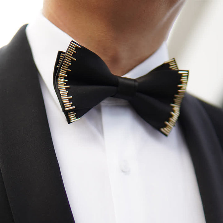 Men's Luxury Dazzling Golden Light Bow Tie - image 3