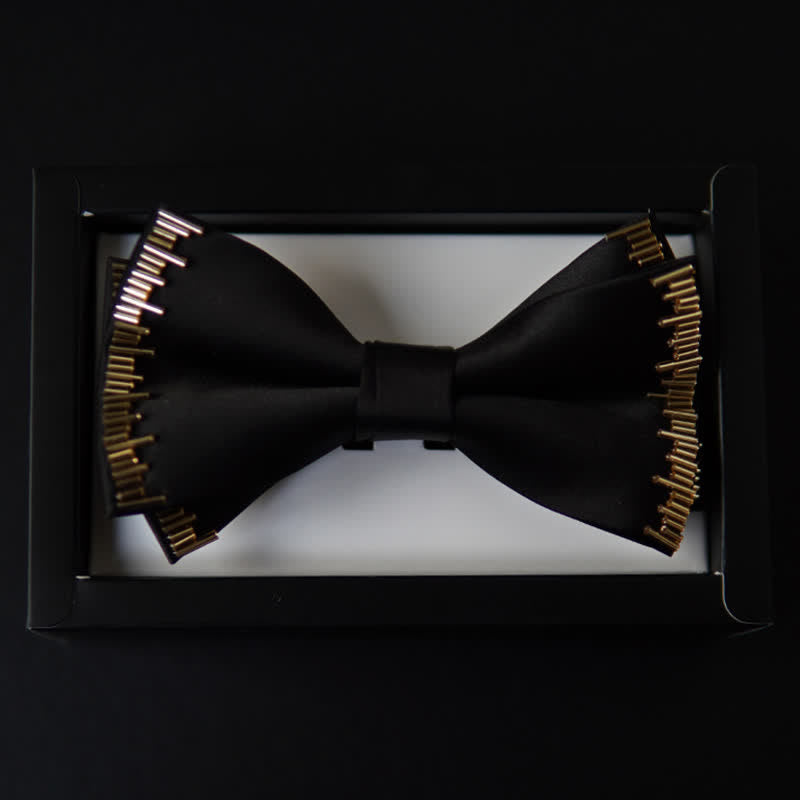 Men's Luxury Dazzling Golden Light Bow Tie - image 5