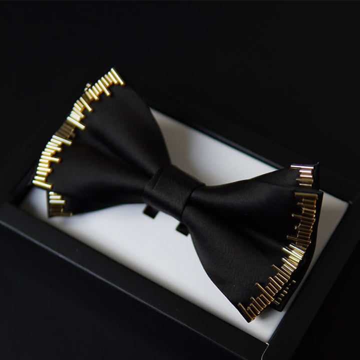 Men's Luxury Dazzling Golden Light Bow Tie - Black - image 0