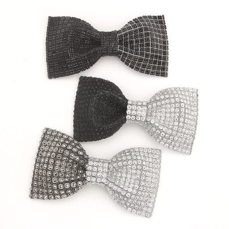 Men's Shiny Color Resin Rhinestone Block Bow Tie - image 1