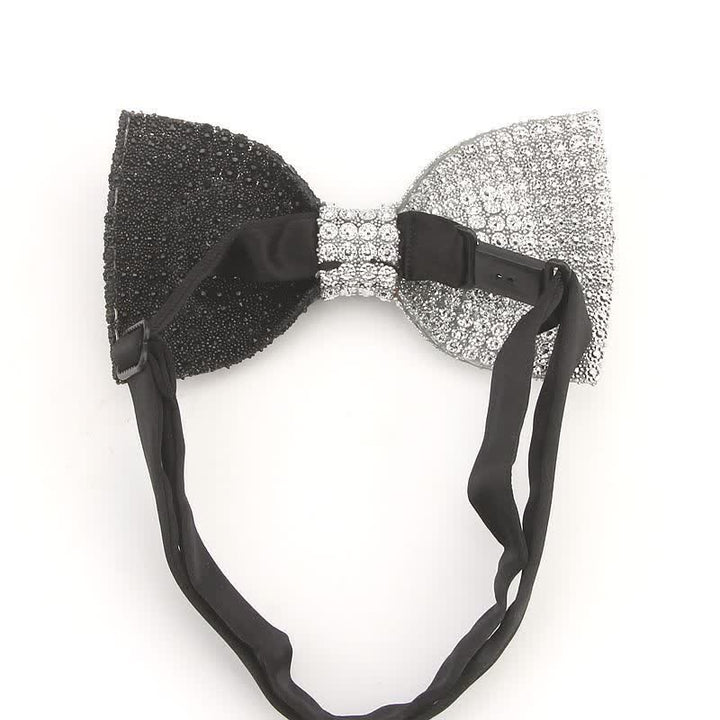 Men's Shiny Color Resin Rhinestone Block Bow Tie - image 2