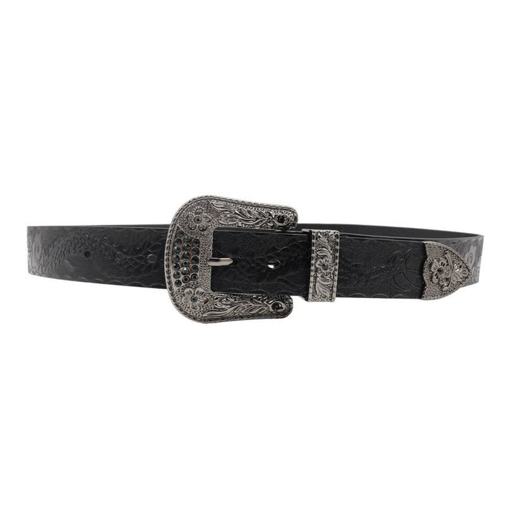 Men's Floral Buckle Embossed Dragon Leather Belt - image 17