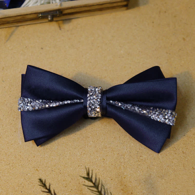Gentlemanlike Royal Rhinestone Navy Bow Ties Bundle Set - image 4