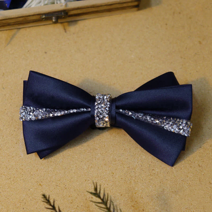 Gentlemanlike Royal Rhinestone Navy Bow Ties Bundle Set - image 4